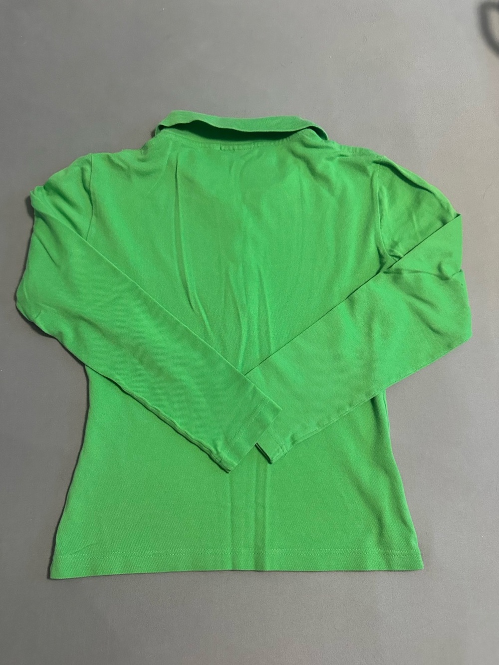 đ¸ Lacoste Womenâs Green Long Sleeve Stretch PiquĂŠ Polo Shirt Size 4 Small - Picture 7 of 9